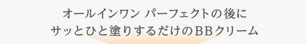 オールインワンパーフェクトの後にサッとひと塗りするだけのBBクリーム