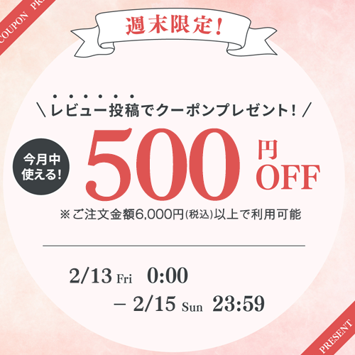 2月レビューで500円OFFクーポン