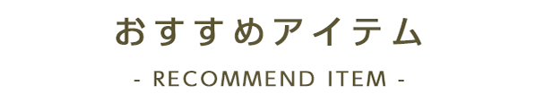 おすすめアイテム -RECOMMEND ITEM-